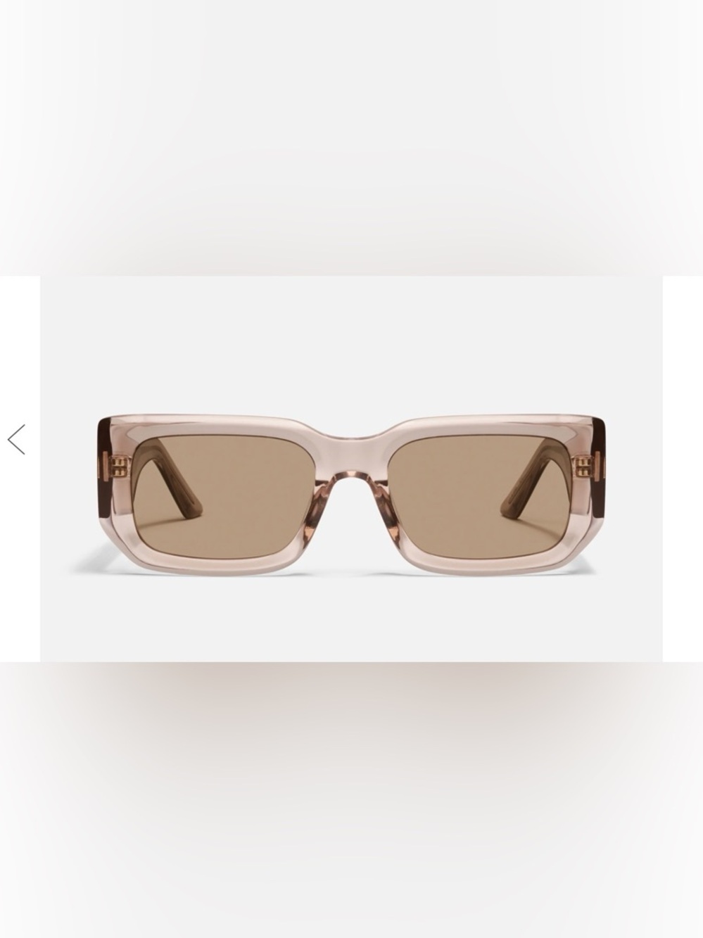 NWOT Quay Australia Rectangular Translucent Pink Beige Sunglasses